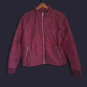 Pacsun x Kendall & Kylie Jenner Burgundy Red Puffer Bomber Jacket Size Large NWT